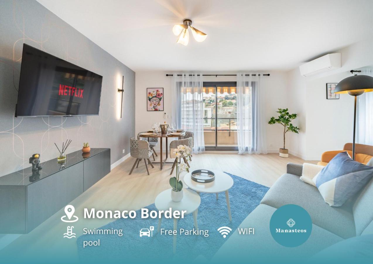 5Mn Monaco - Vue Mer - Parking - Piscine - Bb Beausoleil Exteriör bild